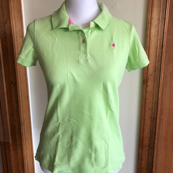 LILLY PULITZER Pique Polo Light Green Short Sleeve XS - Picture 1 of 16